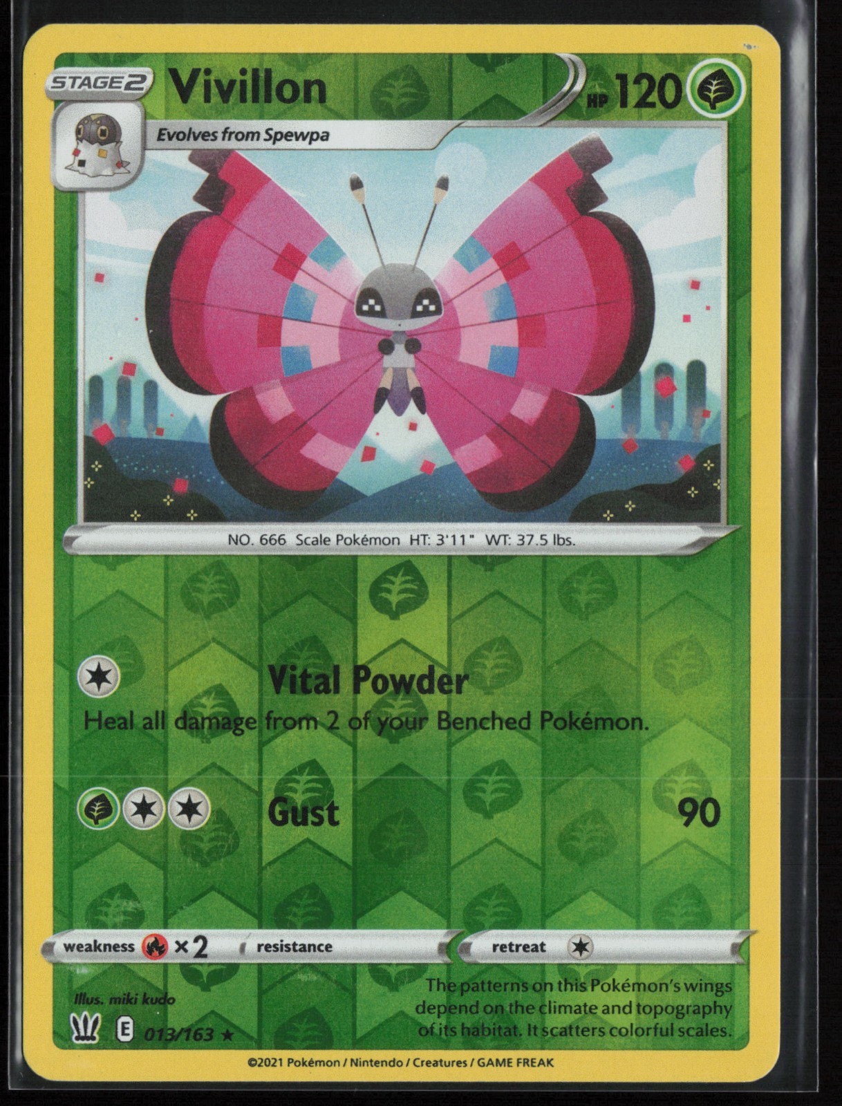 Vivillon 13/163 Reverse Holo - Battle Styles - PTCG - LP