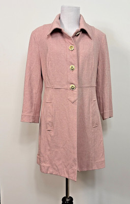 Cabi Take 5 Topper Size Medium Peach Pink Thigh Length Coat 60s Barbie Style