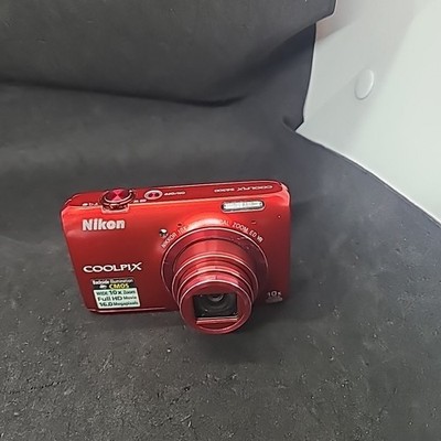 Nikon COOLPIX S6300 16.0MP Red Digital Camera 10X Zoom - No Flash