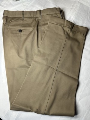 Lands' End Men's Traditional Fit Cotton   Chino Chuffed  Pants 34x32 NWT
