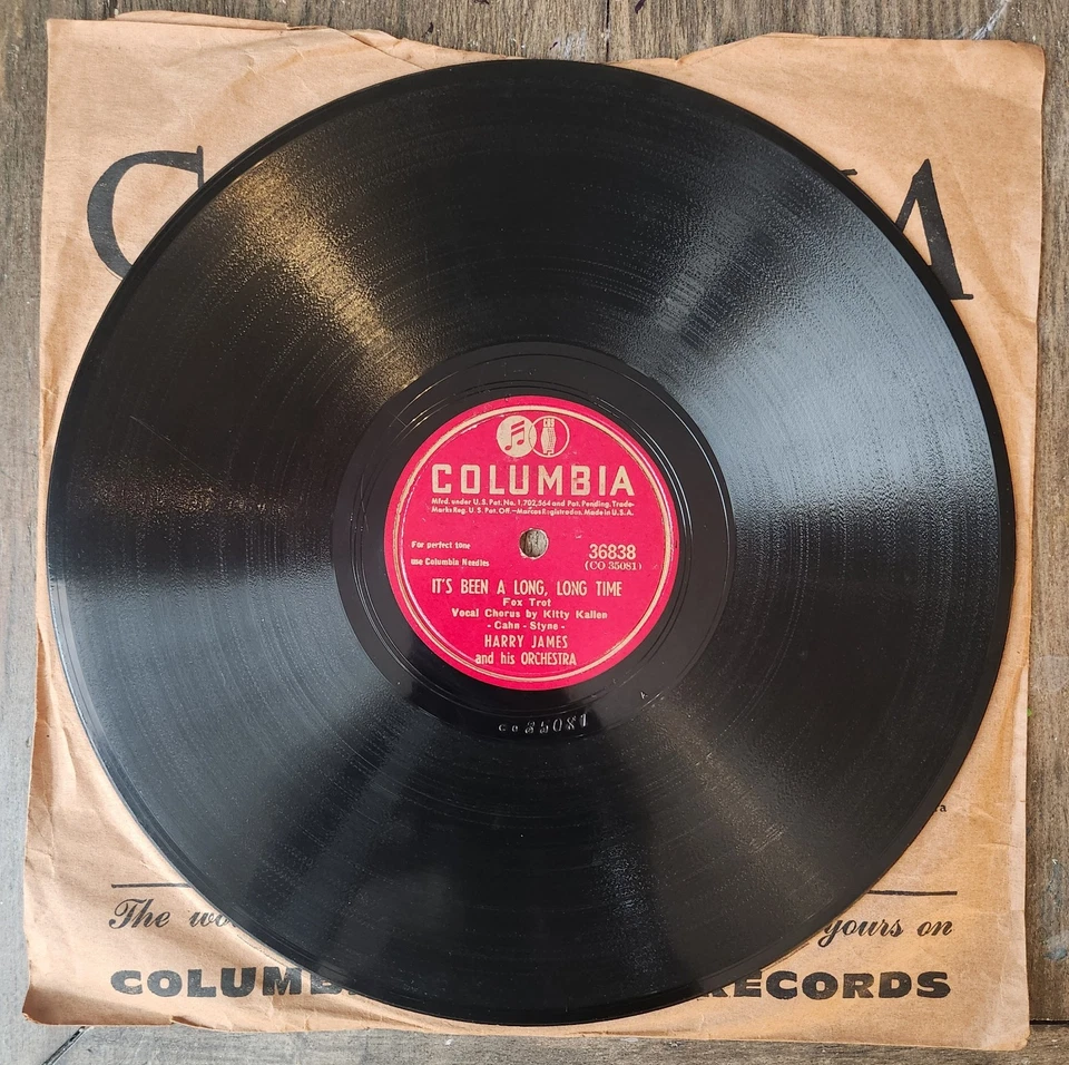 Harry James Its Been A Long Long Time Avengers Endgame 78 RPM 10" Record 1945 - Image 2 of 3
