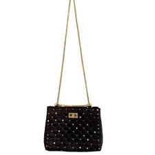 Studded Multicolor Vegan Leather Handbag with Chain