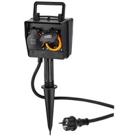 Hama 2-Fach Gartensteckdose 2,0 M Schwarz