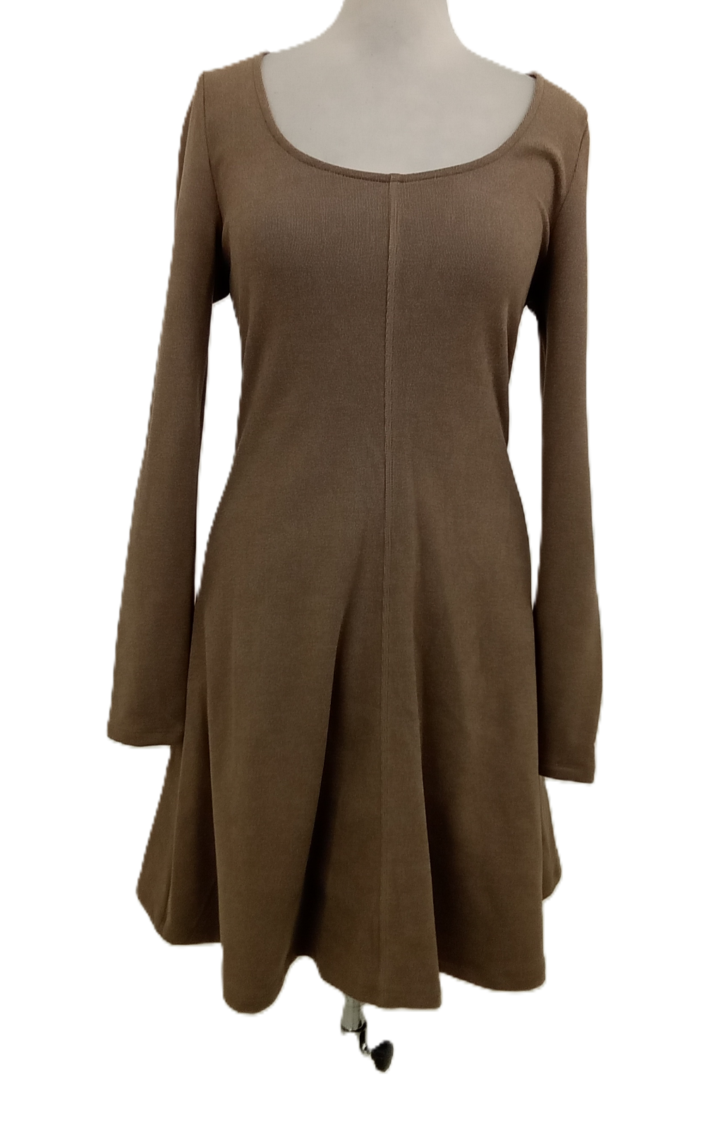 M&S Women's Dress Mole Jersey Rib Soft Long Sleeve Flared Hem Mini New