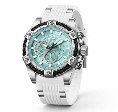 Invicta Bolt Girdex 50603 Men s Chronograph Watch 52mm Blue Dial White Silicone