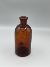 Vintage Amber Glass Apothecary Bottle Lab Chemist Decor No Stopper