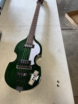 Hofner Ignition Series Short-Scale Violin Bass Guitar Green Burst, damaged neck