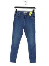 Topshop Women's Jeans W 28 in Blue Cotton with Elastane, Polyester Cropped