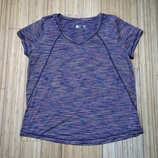 Xersion Plus Women Multicolor Spacedye V-Neck Semi Fit T-Shirt Size XL