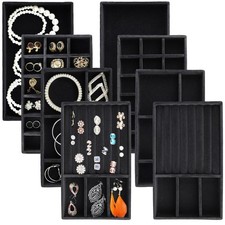 Jewelry Trays,Velvet Stackable Organizer Trays,Drawer Inserts Jewelry Display...