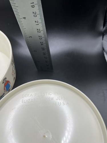 Vintage 1971 Popeye 2 Cereal Bowls, Fork & Spoon  DEKA Plastic Inc.  USA   RARE! - Picture 7 of 10