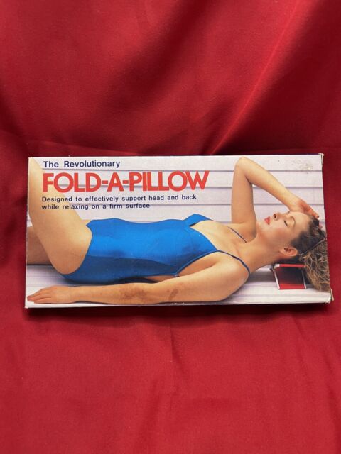 Vintage 80’s Fold-A-Pillow Head Support NIB Compact Summer Travel Beach Pool