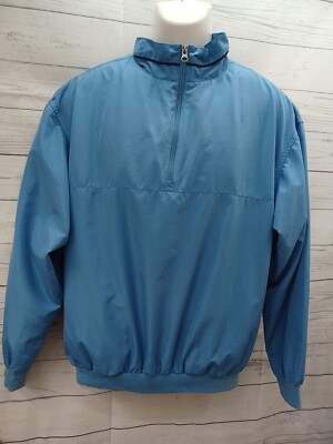 Mens Bolle Golf Blue Mesh Lined Windbreaker Jacket 1/4 zip Sz M 