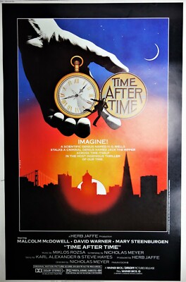 1979 Time After Time Movie Film Poster 40x60 HG Wells Warner Brothers & Orion 