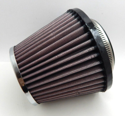 K&N RC-8200 Air Filter Offset 3-3/8'' ID Clamp On Flange W/ Vac Port 4.25'' Height
