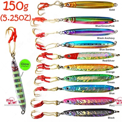Fish WOW! 150g Fishing Vertical Jig 5.25oz Knife Lures trolling butterfly NEW