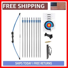 45-Inch Youth Bow & Arrow Set for Beginners - 9 Arrows & 4 Targets Included