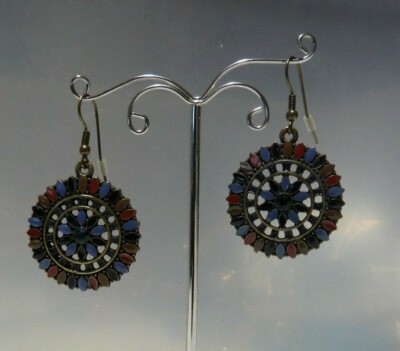 Boucles D'oreilles Baroques Rondes Multicolores - Dormeuses En Nickel