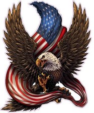 American Bald Eagle American Flag Decal Large 12 Tall Decal