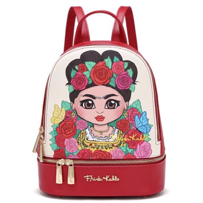 FRIDA KAHLO Backpack- Red Trim | eBay