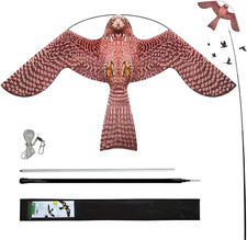 Hawk Flying Kite with 4M Pole - Effective Bird Scare for Farms and Crops