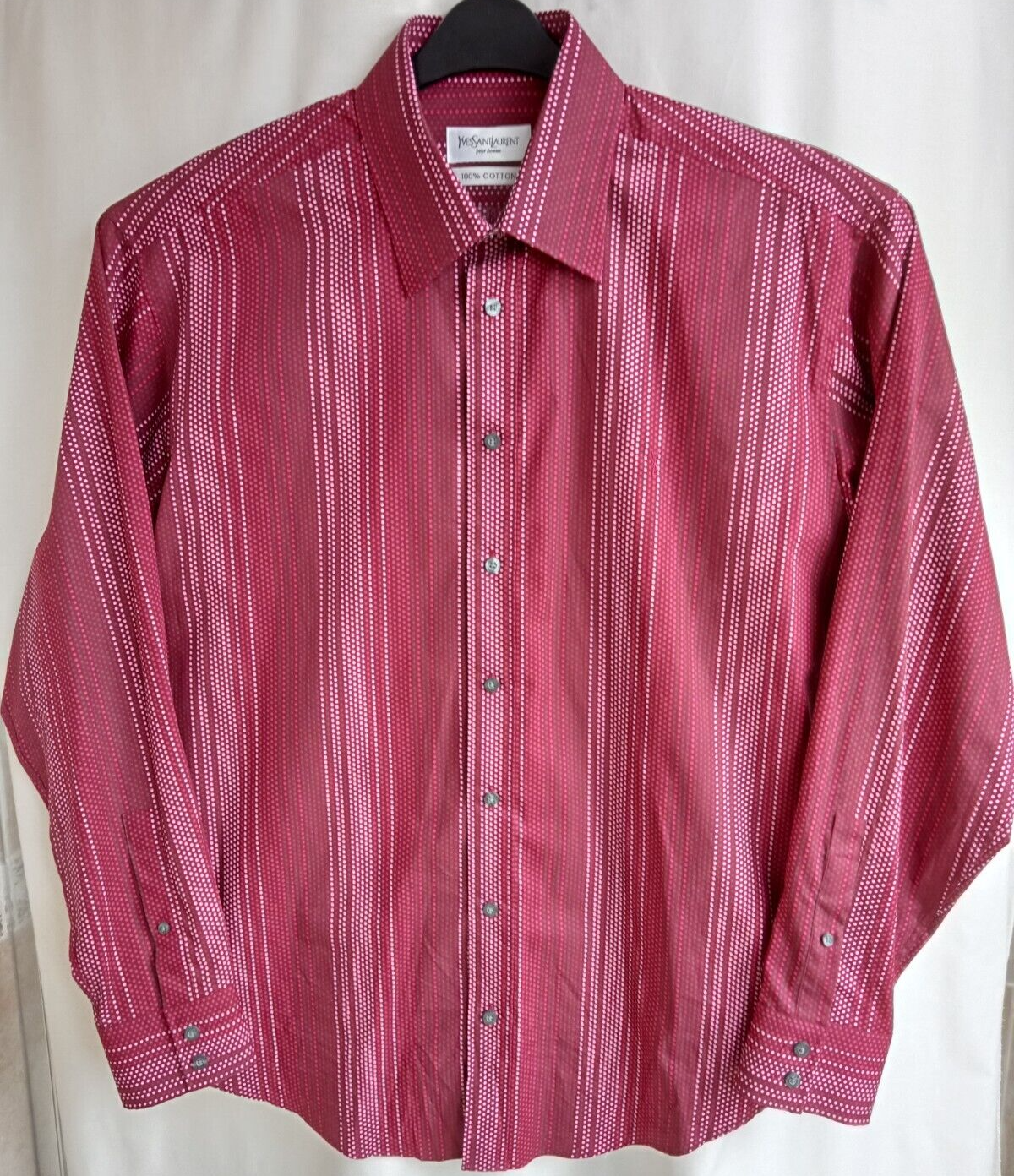 Camicia da uomo Yves Saint Laurent taglia large a righe manica lunga cotone molto buona.