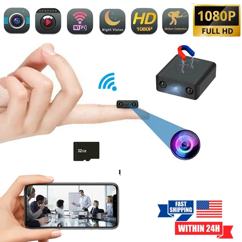 Mini Wireless Camera Wifi IP Home Security HD 1080P Night Vision Nanny Cam