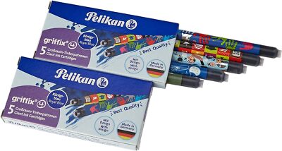 10 Pelikan griffix 4 Tintenpatronen für Füller königsblau Großraum Tintenpatrone