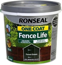 Ronseal One Coat Fence Life Exterior Wood Paint Brush On Protection 5LTR