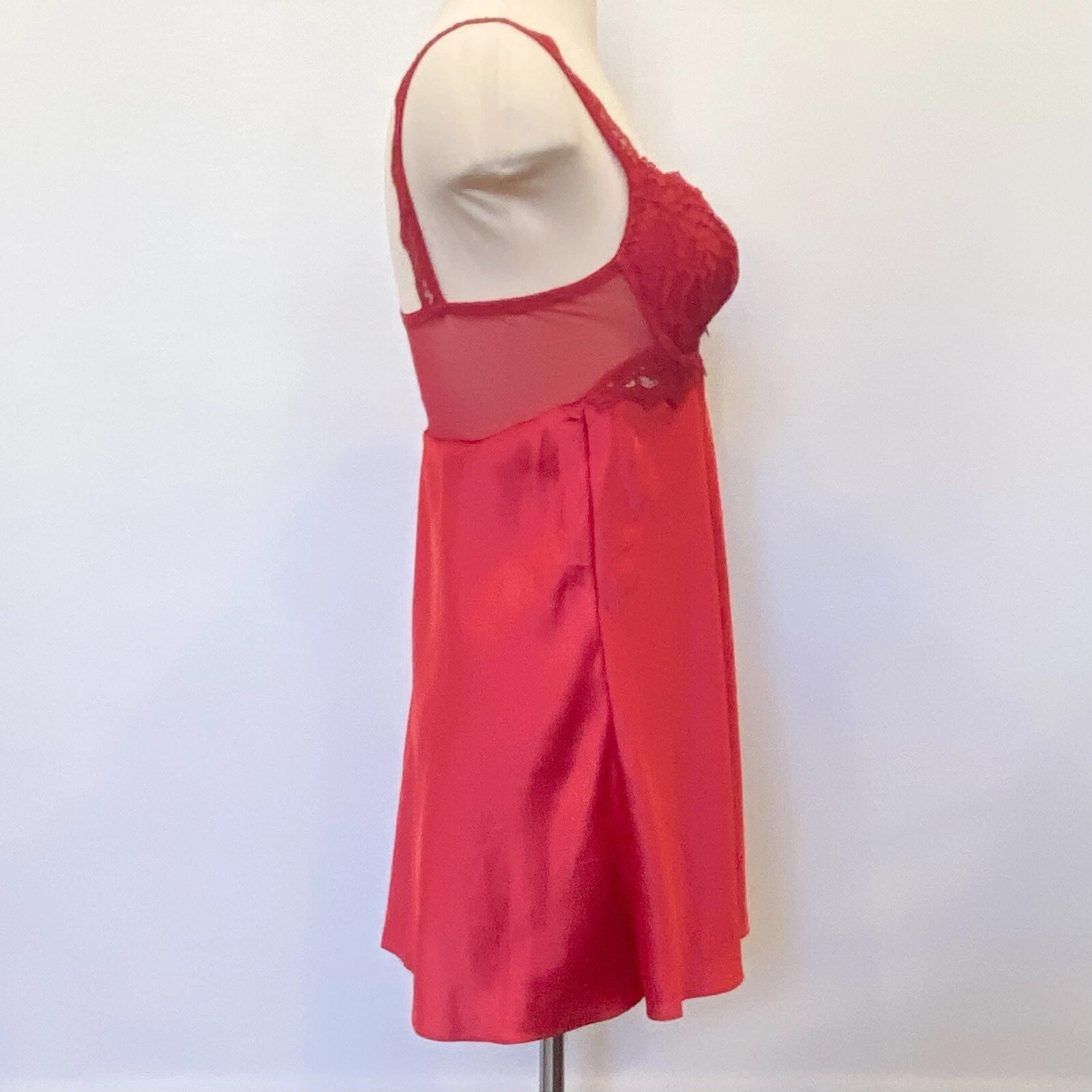 UNDERCOVER Abito slip babydoll anni 90 Victoria’s Secret rosso ciliegia vintage reggiseno miracoloso