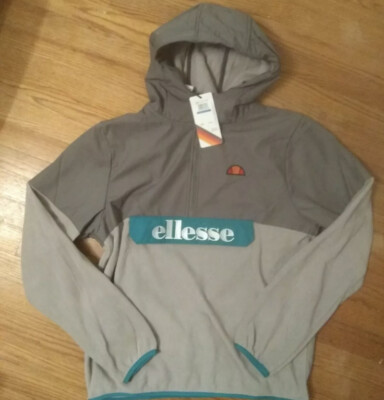 Ellesse Esine Collection 1/2 Zip Logo Front Men's Hooded Fleece L Jacket NWT