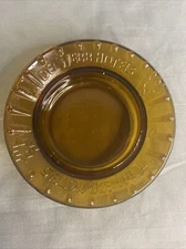 Vintage Amber Glass Ashtray Del Webb Hotels MCM Art Deco