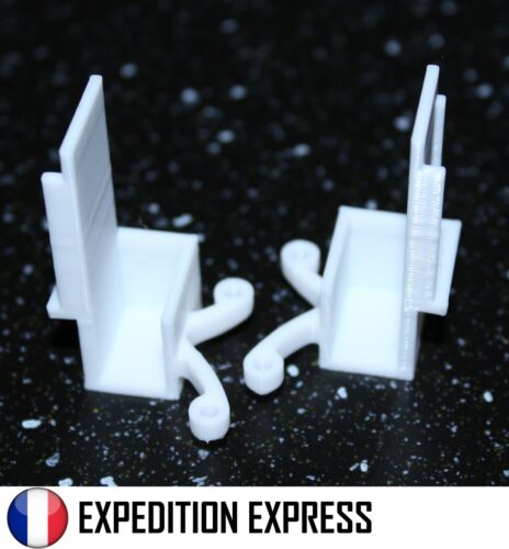 2x GUIDES COURTS PORTE COULISSANTE HAUTS RAIL PLACARD FORM/OPTIMUM BLANC G/D *A* - Afbeelding 1 van 12