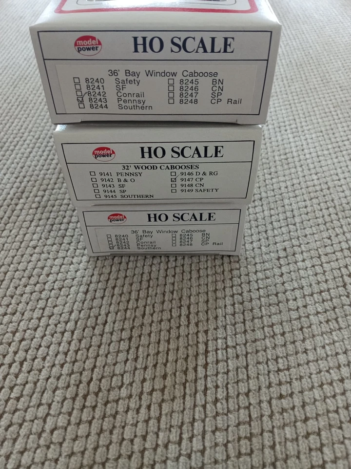 3 car set ho scale caboose/pensylvania/canadian pacific/southern/model power/new - Image 2 of 4