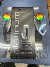 Sentry HS861 Platinum Stereo adjustable fit Headphone w/Mic Black i pad I phone