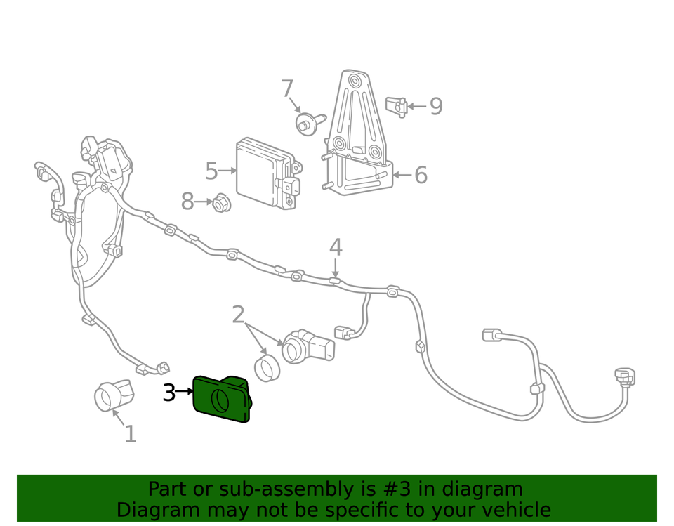 Genuine GM Front Driver Side Parking Assist Alarm Sensor Bracket