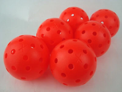 FRANKLIN SPORTS New 6 Franklin X-40 Pickleball Outdoor Ball set of 6 Ember Red Color