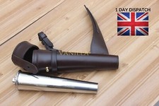 Hunting Saddle Hip Flask with Leather Case Stainless Steel Baton Flask