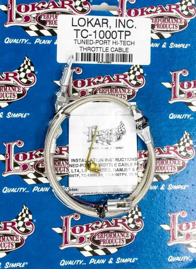 Lokar Hi-Tech Throttle Cable For Tuned-Port – Stainless Steel Braided, Cut-to-Fit, With Aluminum Fittings