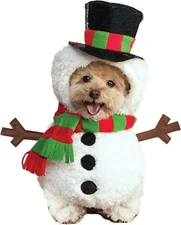 Walking Snowman Frosty Christmas Fancy Dress Up Halloween Pet Dog Cat Costume