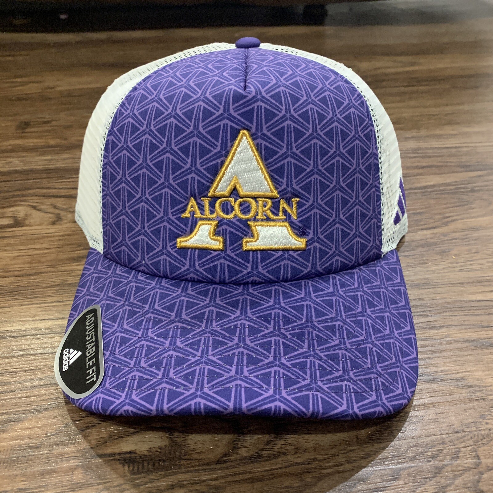 Alcorn State Braves Adidas NCAA Purple White Adjustable Foam Trucker Hat OSFM