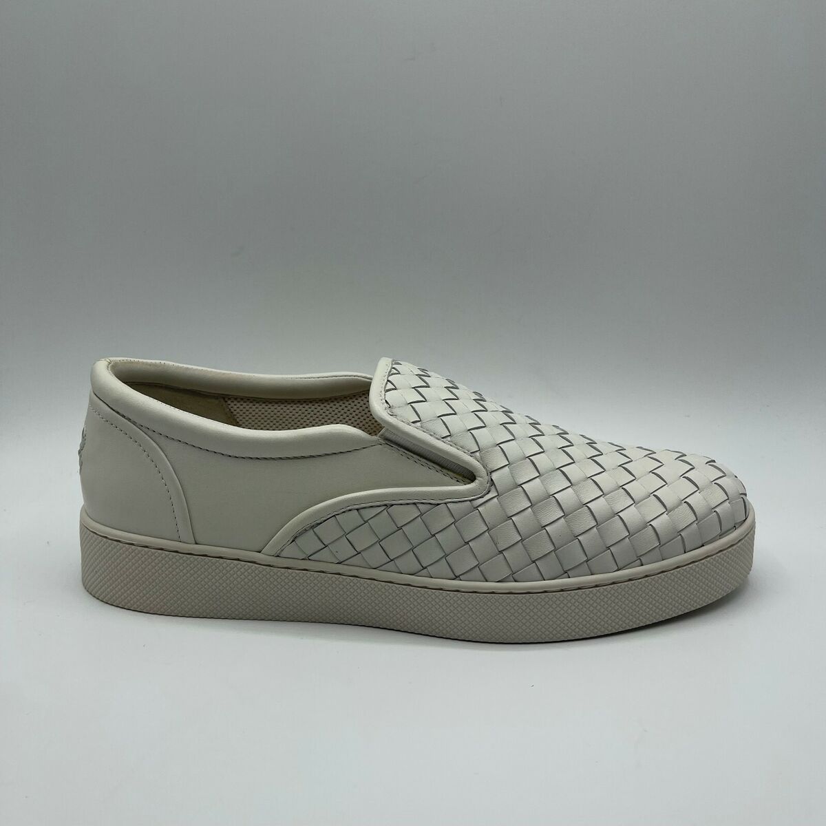 $680 Bottega Veneta Women's White Leather Woven Slip on $680 Bottega Veneta Women's White Leather Woven Slip on