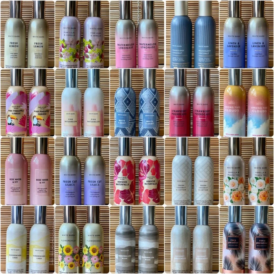 2 Bath & Body Works White Barn Concentrated Room Spray Roomspray You choose