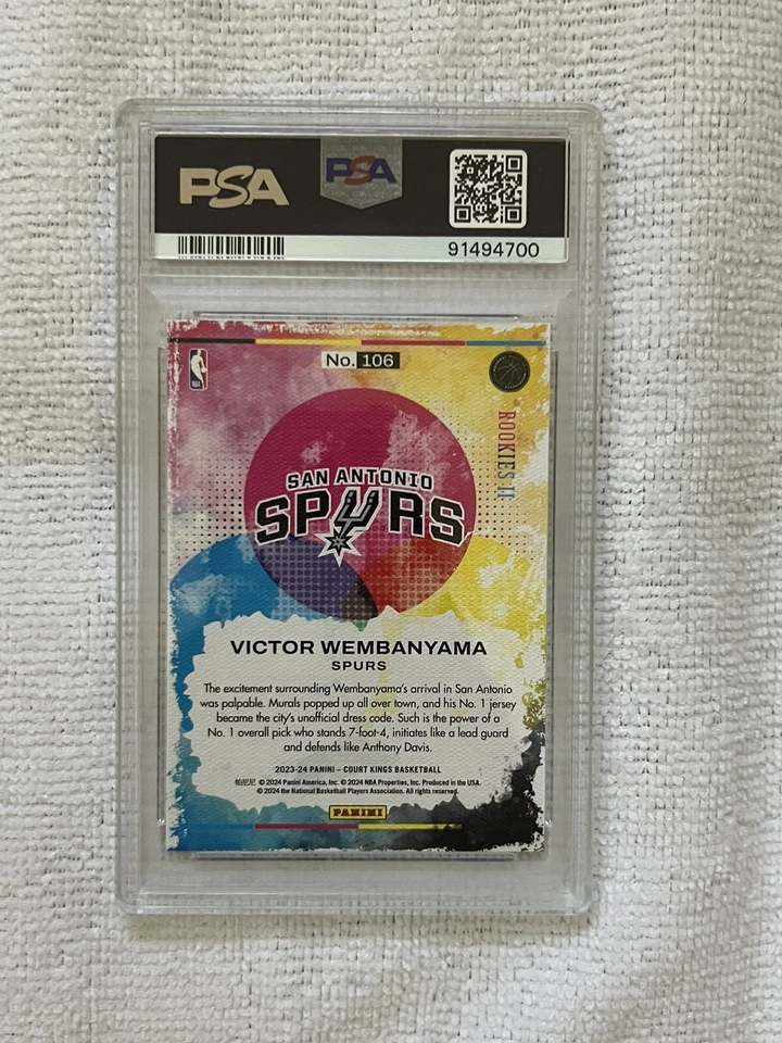 2023-24 Panini Court Kings Victor Wembanyama (RC) PSA 10 GEM MINT Rookies 2 - Image 2 of 2