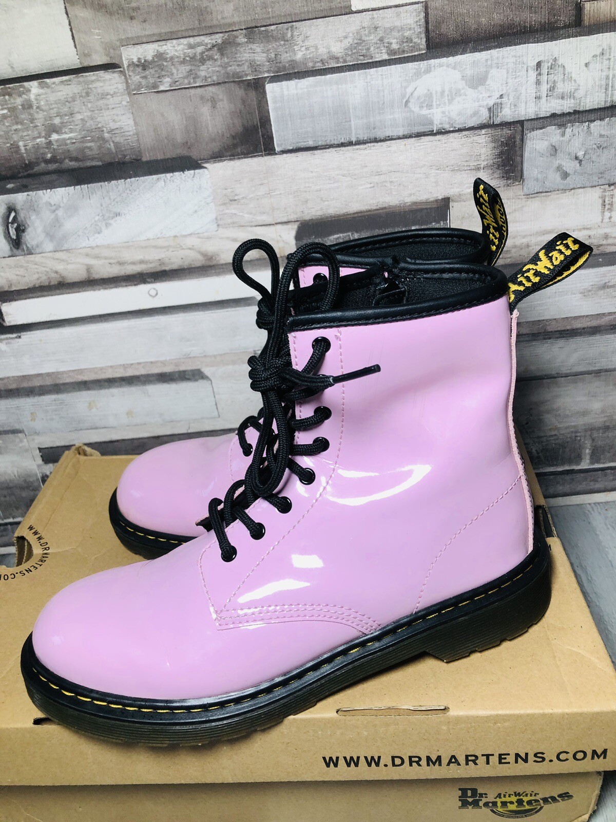Dr Martens Patent Leather Pale Pink 1460 Girls Junior Boots Size 4 eBay