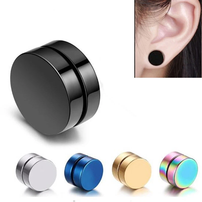 Portable 6/8/10/12MM Men/Women Fashion Round Shape Magnetic Fake Earring  Studs Boyfriend Gift Stimulating Acupoints No Piercing BLUE-6MM -  Walmart.com