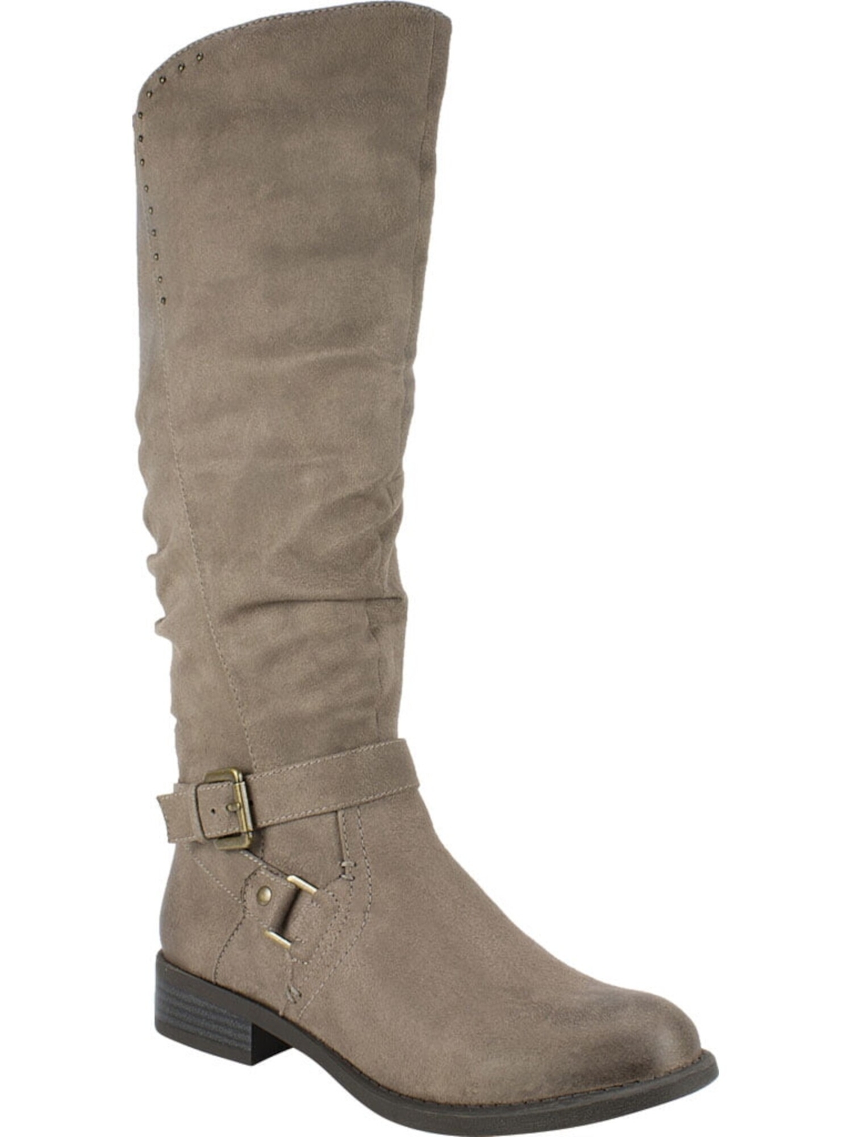 WHITE MOUNTAIN Womens Beige Gore Liona Almond Toe Block Heel Riding Boot 6.5 M