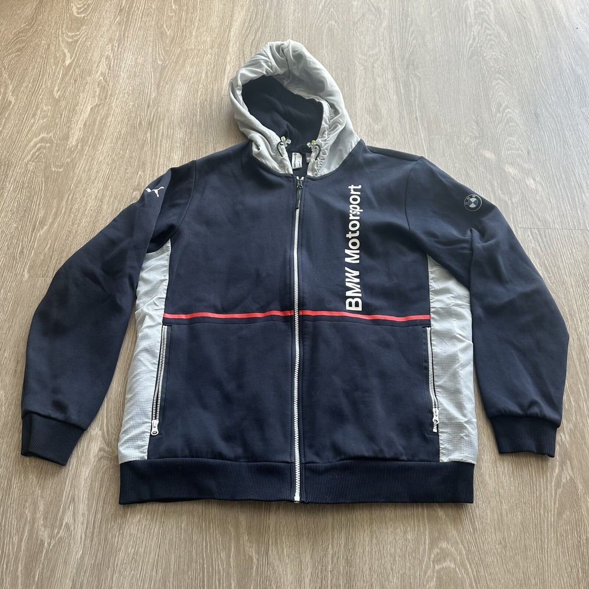 【タグ付き】PUMA×BMW ジップパーカー BMW Motorsports Men's Team Full Zip Hooded Sweatshirt- Gray – CMC