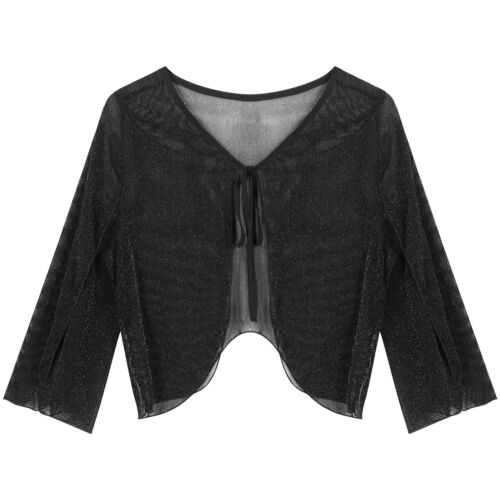 Womens Sheer Chiffon Cardigan Bolero Cape Wrapped Shawl Open Front Shrug AU - Picture 49 of 74
