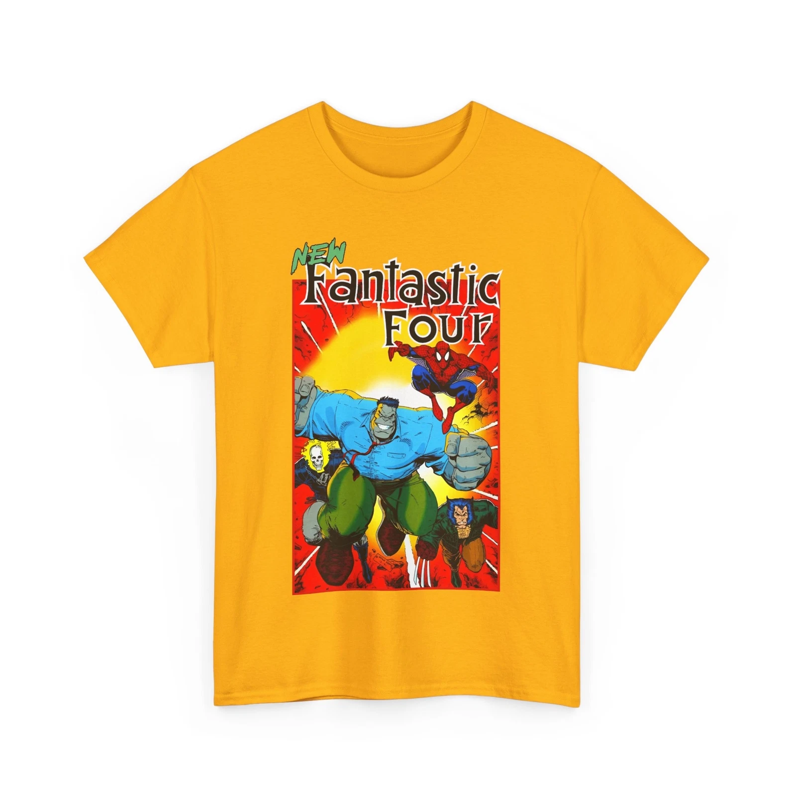 New Fantastic Four T-Shirt - Arthur Adams Art - Wolverine, Spider-Man, Hulk